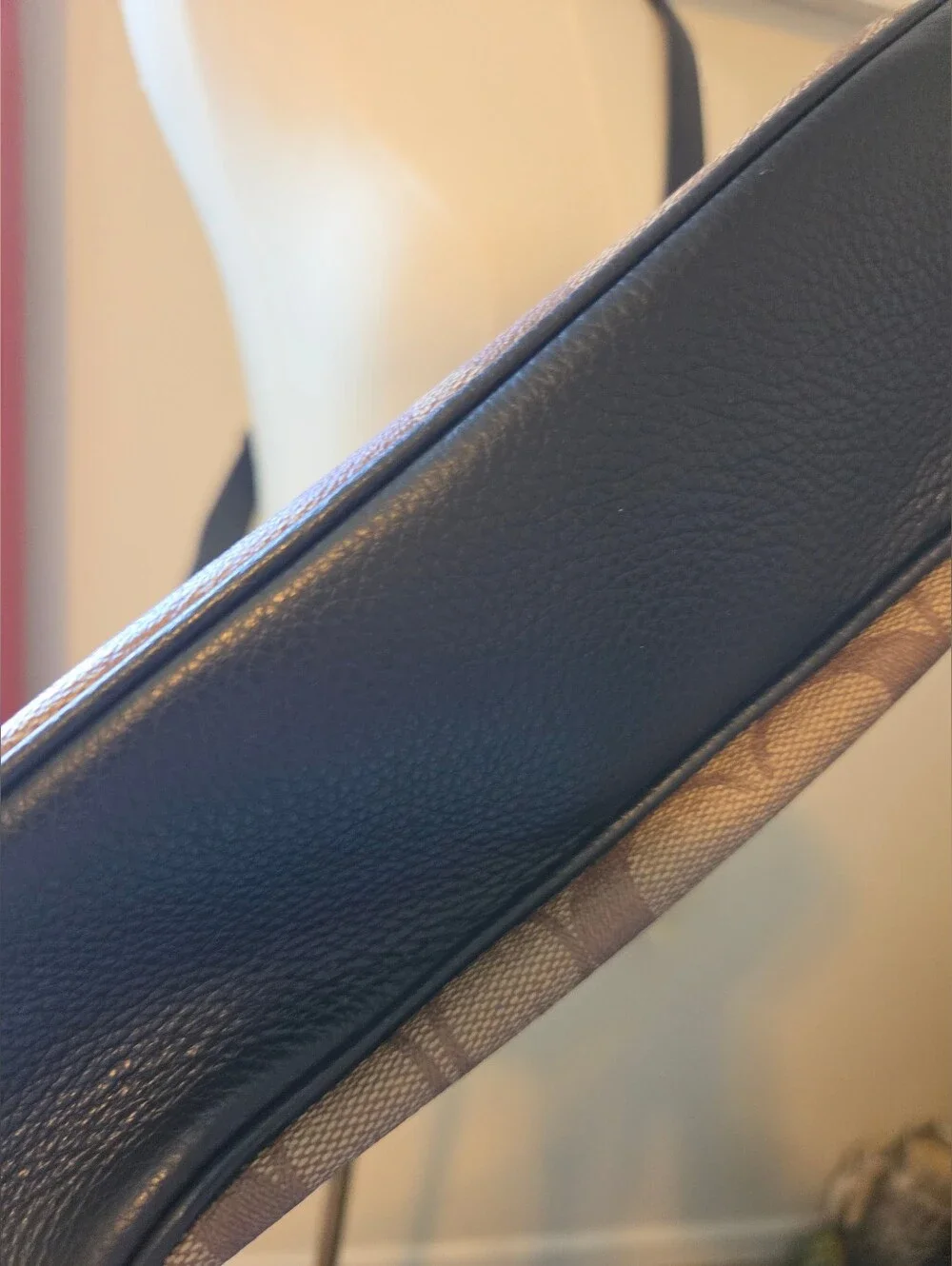 Coach Khaki and Black Signature Crossbody Bag